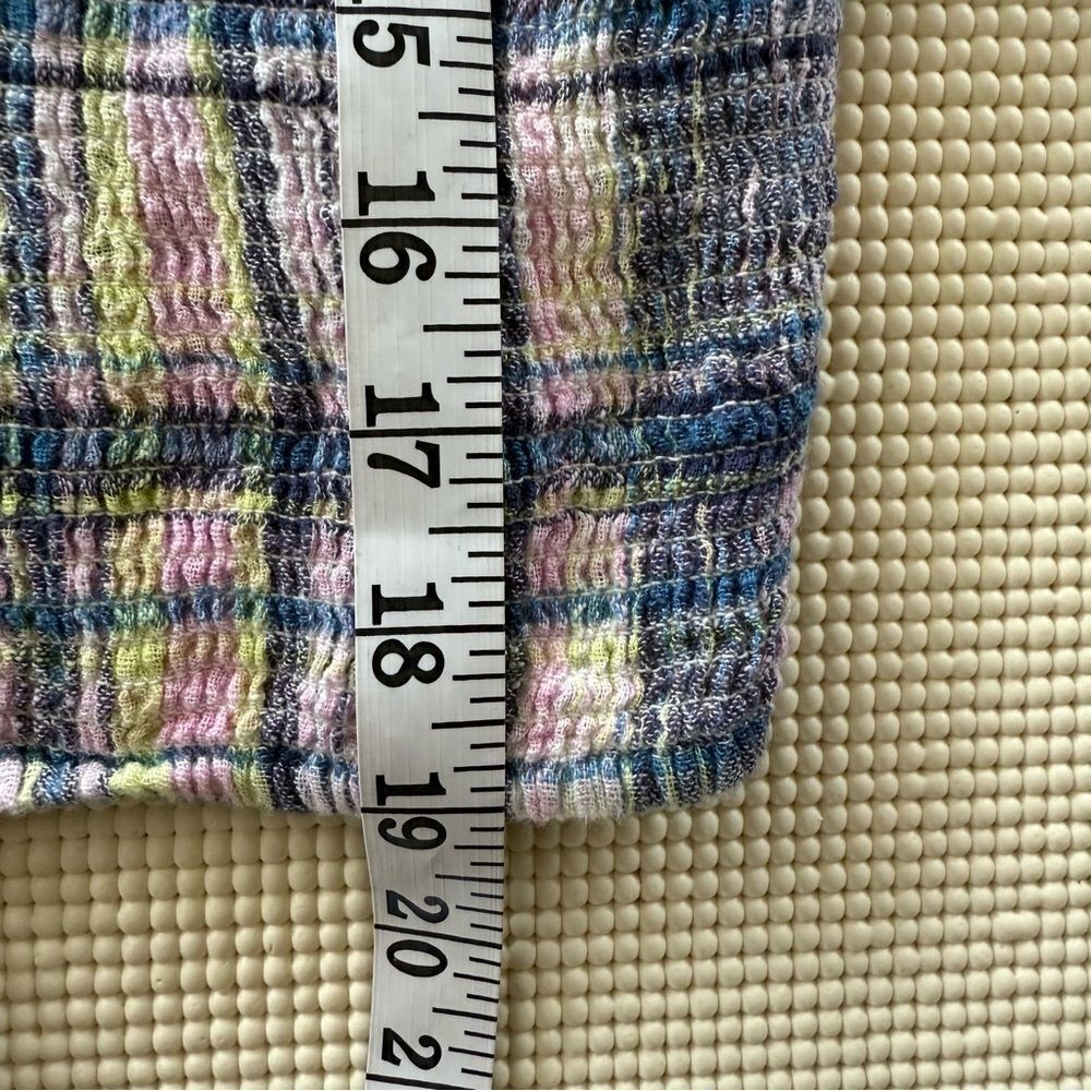 Free People Marlena Plaid Reversable Gauze Smocked Top NWOT Size S - Picture 13 of 16
